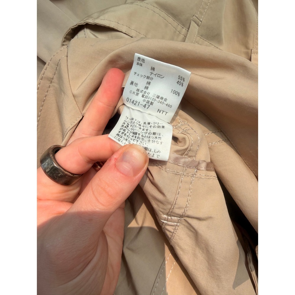 Burberry London Trench RainCoat Beige Nova Check Lining Button Up Jacket Size 40 - Picture 6 of 6